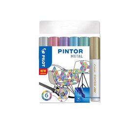 Постоянный курсор пилот Pintor Metallic 1,4 мм, круглая головка, 6 sp. Установите пакет 4 ПК. цена и информация | Письменные принадлежности | kaup24.ee