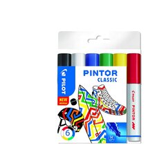 Alaline kursori piloot Pintor Classic 1,4mm, ümmargune pea, 6 värvi komplekti pakk 4 tk. hind ja info | Kirjutusvahendid | kaup24.ee