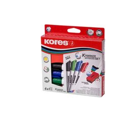 Комплект курсора Kores k-marker xw1 Овальный наконечник, 4 цвета + резиновый пакет 4 шт. цена и информация | Письменные принадлежности | kaup24.ee