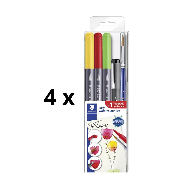 Staedtler 3001 STB5-2 loominguline komplekt, 3 värvimarkerit, pliiatsi ja pintslipaketi 4 tk. цена и информация | Kirjutusvahendid | kaup24.ee