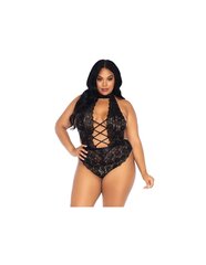 Эротический костюм LEG AVENUE FLORAL LACE CROTHLESS TEDDY PLUS SIZE цена и информация | Сексуальное женское белье | kaup24.ee