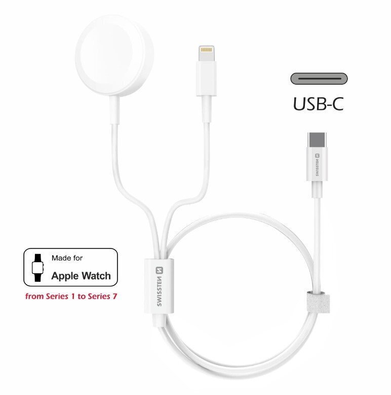 Swissten 2in1, Wireless / Lightning / USB-C, 3A цена и информация | Mobiiltelefonide laadijad | kaup24.ee