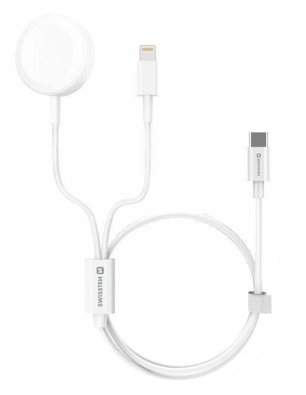 Swissten 2in1, Wireless / Lightning / USB-C, 3A цена и информация | Mobiiltelefonide laadijad | kaup24.ee