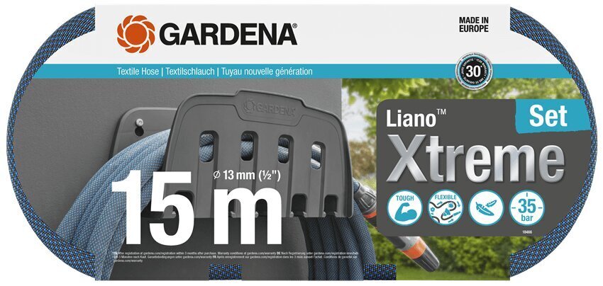 Tekstiilist voolikute komplekt Gardena Liano™ Xtreme, 15m цена и информация | Kastekannud, voolikud, niisutus | kaup24.ee