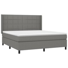 Кровать с пружинами/матрасом, темно-серая, 160x200 см, ткань цена и информация | Кровати | kaup24.ee