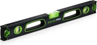 Уровни GALAX PRO, метрическая линейка, алюминиевая рама, отверстие для подвешивания, мягкие резиновые концы, горизонтальные/вертикальные измерения/45° (точность: 0,5 мм/м, 600 мм/9 дюймов) цена и информация | Механические инструменты | kaup24.ee