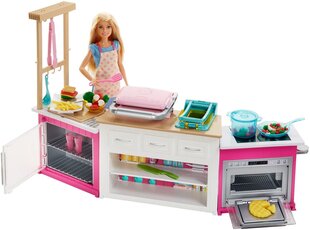 Кукла Barbie с кухонным гарнитуром и с массой для формирования цена и информация | Игрушки для девочек | kaup24.ee