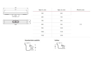 Корпус душевого желоба Aco ShowerDrain C, 92 x 885 мм цена и информация | Душевые сливы | kaup24.ee
