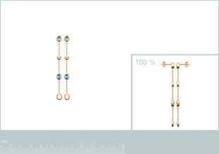 750° kullaga kaetud kõrvarõngad, ↕6cm, kuukivi, toodetud Prantsusmaal" hind ja info | Kõrvarõngad | kaup24.ee