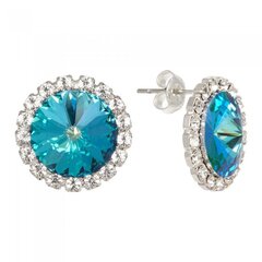 Naiste kõrvarõngad Diamond Sky „Clarice X (Bermuda Blue)“ koos Preciosa kristallidega DS02A506 hind ja info | Kõrvarõngad | kaup24.ee