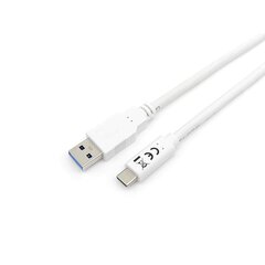 USB A - USB C Kaabel Equip 128363 Valge 1 m hind ja info | Mobiiltelefonide kaablid | kaup24.ee