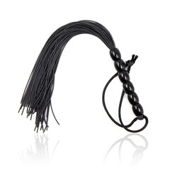 Silicone Flogger with 6 Beads Handle 26 cm Black hind ja info | BDSM ja fetish | kaup24.ee