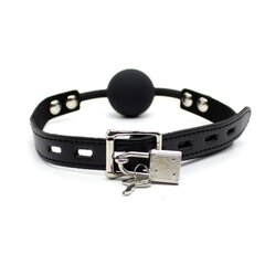 Silicona Ball Gag 4 cм with Padlock Black цена и информация | БДСМ и фетиш | kaup24.ee