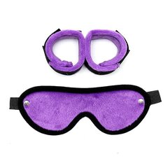 Rimba Bondage Play Handcuffs with Mask Adjustable Purple цена и информация | БДСМ и фетиш | kaup24.ee