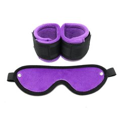 Rimba Bondage Play Handcuffs with Mask Adjustable Purple цена и информация | БДСМ и фетиш | kaup24.ee
