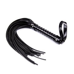 Shinny Handle Flogger 44 cm Black цена и информация | БДСМ и фетиш | kaup24.ee