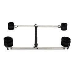 Double Spreader Bar with Cuffs Adjustable Black цена и информация | БДСМ и фетиш | kaup24.ee