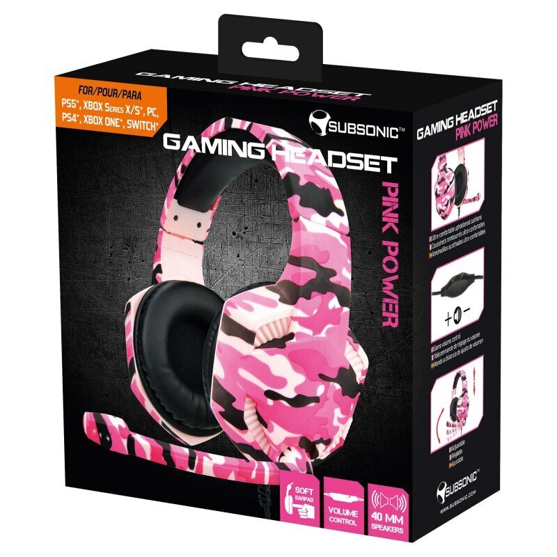 Subsonic Gaming Headset Pink Power hind ja info | Kõrvaklapid | kaup24.ee