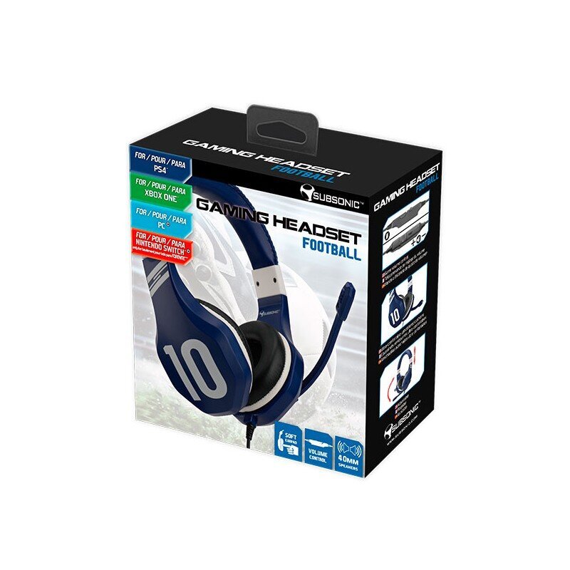 Subsonic Gaming Headset Football Blue hind ja info | Kõrvaklapid | kaup24.ee