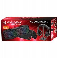 Subsonic Raiden Pro Gamer Pack 5 in1 Qwerty SA5605-Q hind ja info | Klaviatuurid | kaup24.ee