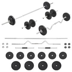 vidaXL kangi ja hantlite komplekt, 30 kg hind ja info | Hantlid, kangid, raskused | kaup24.ee