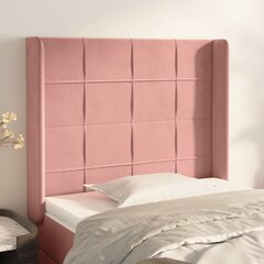 vidaXL voodipeats servadega, roosa, 103x16x118/128 cm, samet hind ja info | Voodid | kaup24.ee