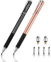 Mixoo Precision Disc Stylus Touch Pen Стилус 2 в 1 Емкостная ручка для сенсорного экрана, совместимая со смартфонами и планшетами, черный + цвет розового золота цена и информация | Аксессуары для планшетов, электронных книг | kaup24.ee