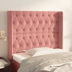 vidaXL voodipeats servadega, roosa, 93x16x118/128 cm, samet hind ja info | Voodid | kaup24.ee
