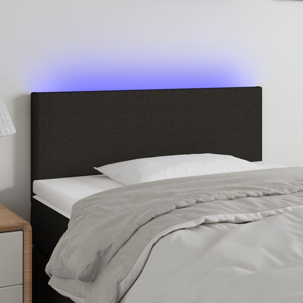 vidaXL LED-voodipeats, must, 80x5x78/88 cm, kangas цена и информация | Voodid | kaup24.ee