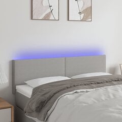 vidaXL LED-voodipeats, helehall, 144x5x78/88 cm, kangas цена и информация | Кровати | kaup24.ee