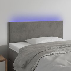 vidaXL LED-voodipeats, helehall, 80x5x78/88 cm, samet цена и информация | Кровати | kaup24.ee