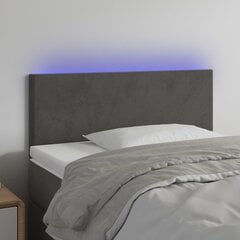 vidaXL LED-voodipeats, tumehall, 80x5x78/88 cm, samet hind ja info | Voodid | kaup24.ee