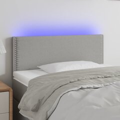 vidaXL LED-voodipeats, helehall, 80x5x78/88 cm, kangas цена и информация | Кровати | kaup24.ee