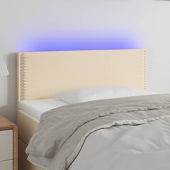 vidaXL LED-voodipeats, kreemjas, 80x5x78/88 cm, kangas цена и информация | Кровати | kaup24.ee