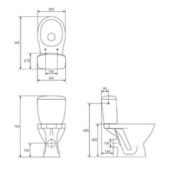 Унитаз Cersanit Compact 206 KASKADA с крышкой цена и информация | Унитазы | kaup24.ee