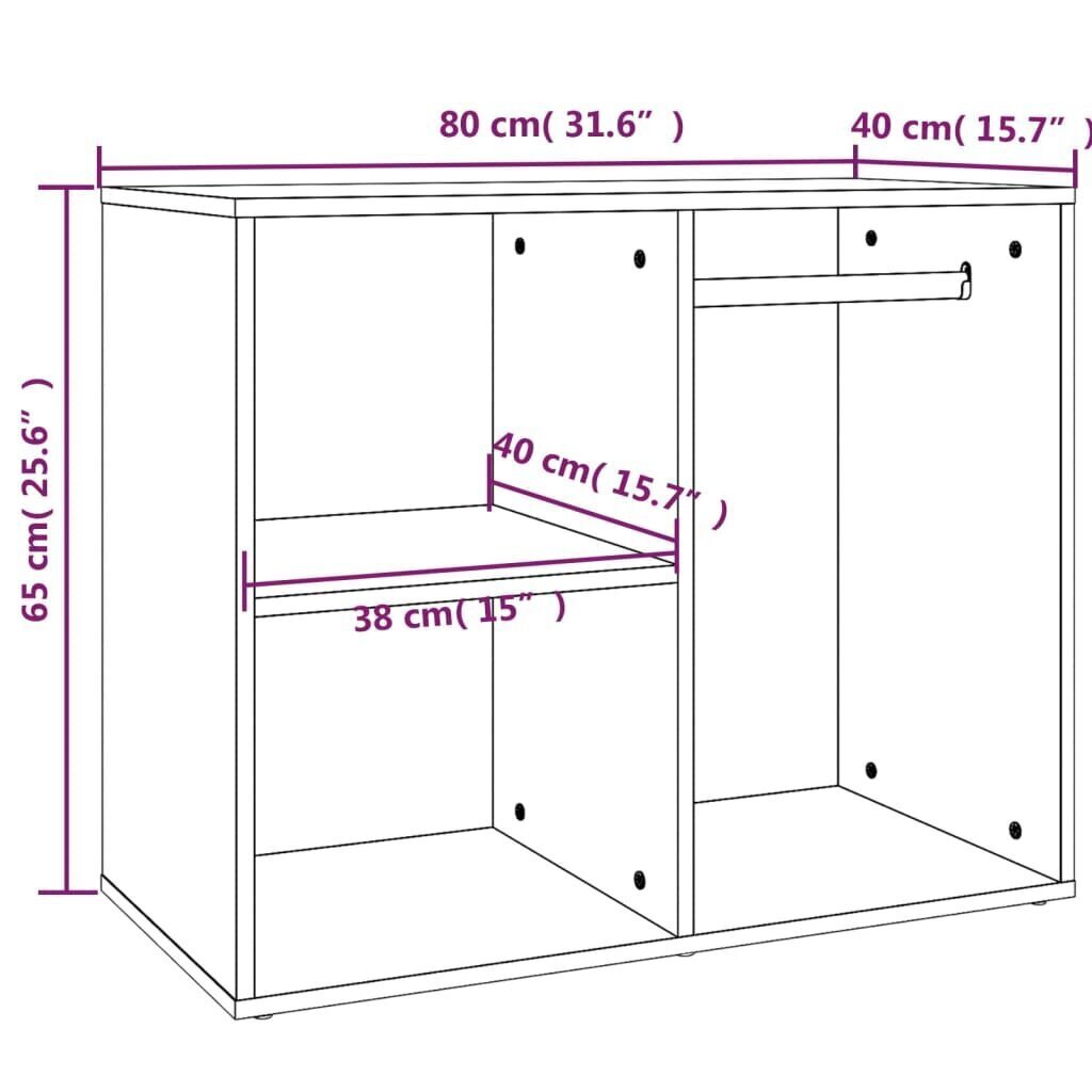 vidaXL kosmeetikakapp, betoonhall, 80 x 40 x 65 cm, tehispuit цена и информация | Elutoa väikesed kapid | kaup24.ee