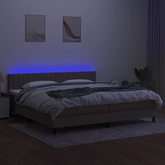 vidaXL kontinentaalvoodi madratsiga ja LED, pruunikas, 200x200 cm, kangas цена и информация | Кровати | kaup24.ee