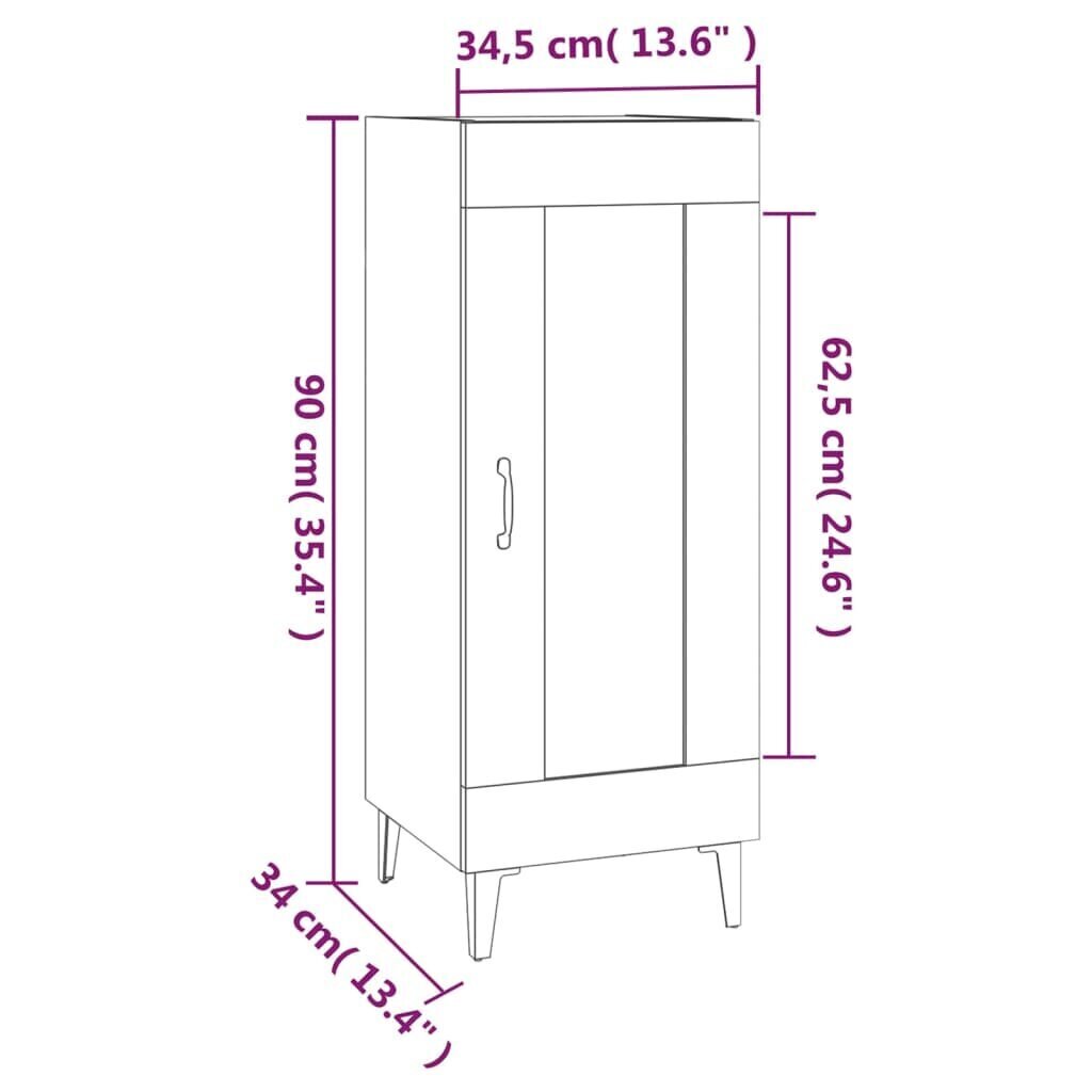 vidaXL puhvetkapp, suitsutatud tamm, 34,5 x 34 x 90 cm, tehispuit цена и информация | Elutoa väikesed kapid | kaup24.ee