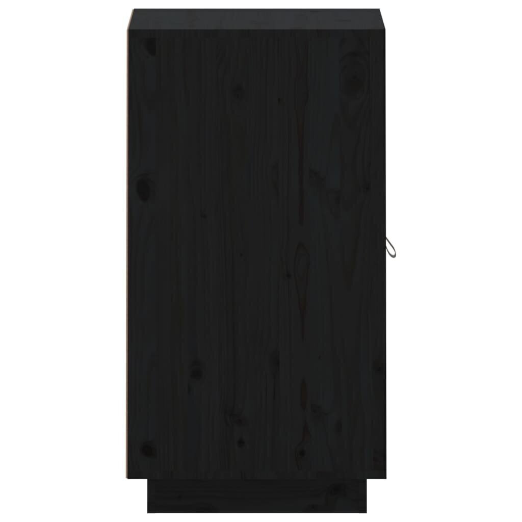 vidaXL puhvetkapp, must, 34x40x75 cm, männipuit цена и информация | Elutoa väikesed kapid | kaup24.ee