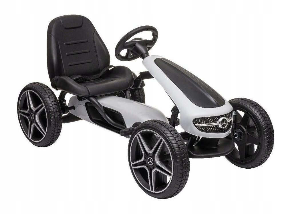 Laste pedaalkart Hecht Mercedes Benz Go Kart, valge цена и информация | Poiste mänguasjad | kaup24.ee