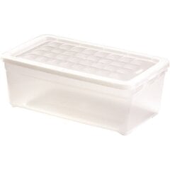 Коробка с крышкой Textile Box 5,7л 34,3x19,5x12,5cм, прозрачная цена и информация | Ящики для вещей | kaup24.ee