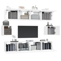 Комплект мебели под ТВ, 6 частей, белый цена и информация | Тумбы под телевизор | kaup24.ee