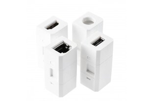 Sidepistikuplokk, 1 pesa, USB A+C, HDMI+RJ45 vahetatav, valge hind ja info | Pikendusjuhtmed, kaablid | kaup24.ee