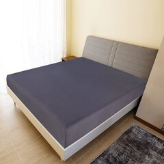 vidaXL kummiga voodilina, antratsiithall, 90 x 200 cm, puuvill цена и информация | Сетки для кроватей | kaup24.ee