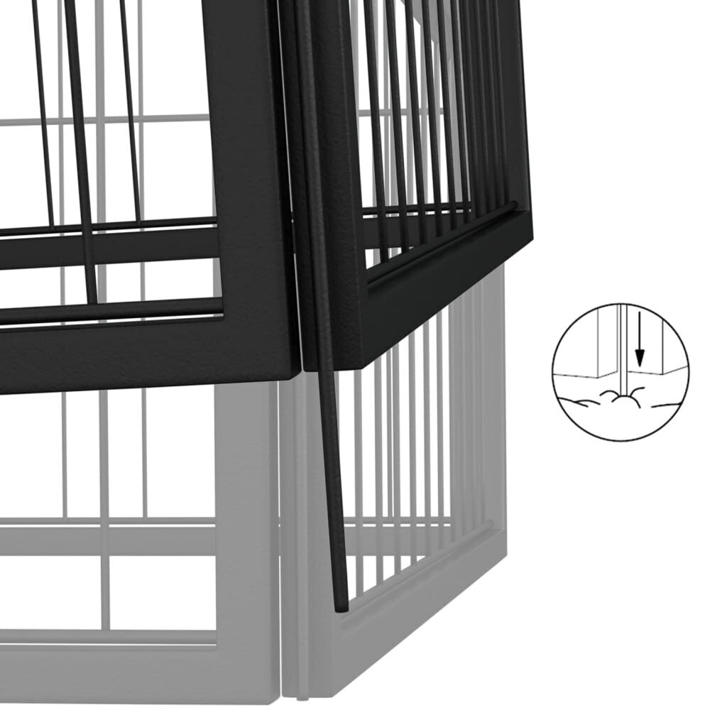 vidaXL 24 paneeliga koera mänguaed must 100x50 cm pulbervärvitud teras hind ja info | Pesad, kuudid | kaup24.ee