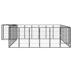 vidaXL 30 paneeliga koera mänguaed must 50x100 cm pulbervärvitud teras hind ja info | Pesad, padjad | kaup24.ee