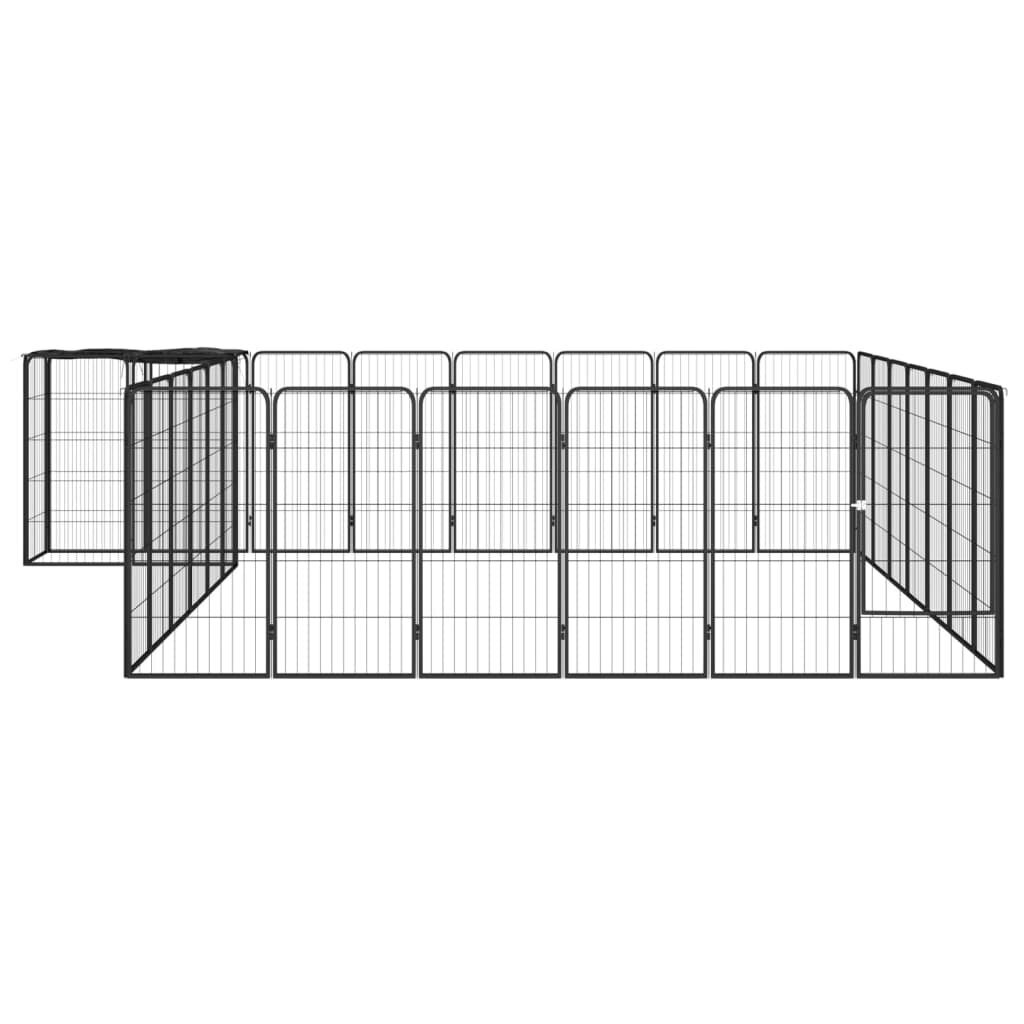 vidaXL 30 paneeliga koera mänguaed must 50x100 cm pulbervärvitud teras цена и информация | Pesad, padjad | kaup24.ee