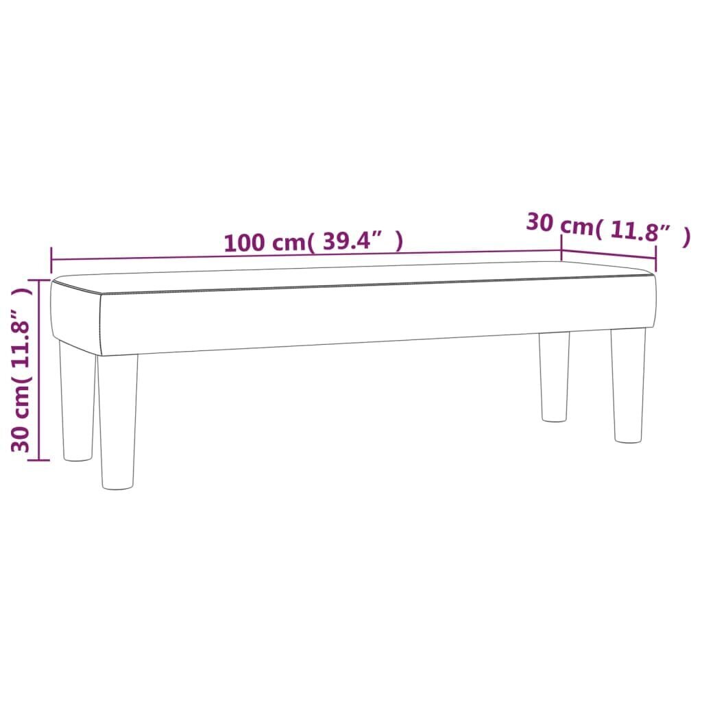 vidaXL pink, helehall, 100x30x30 cm, samet цена и информация | Kott-toolid, tumbad, järid | kaup24.ee