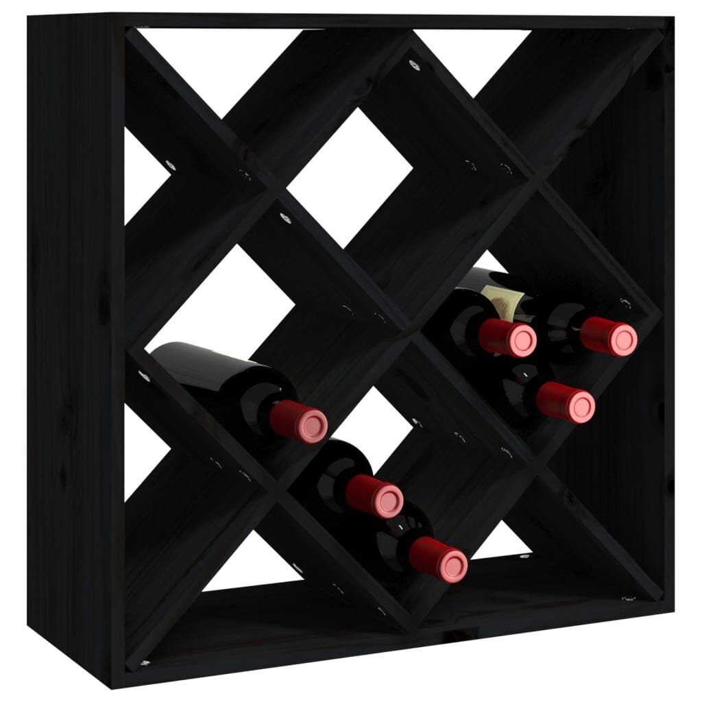 vidaXL veinikapp, must, 62 x 25 x 62 cm, männipuit hind ja info | Köögikapid | kaup24.ee