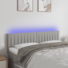 vidaXL LED-voodipeats, helehall, 144x5x78/88 cm, kangas hind ja info | Voodid | kaup24.ee